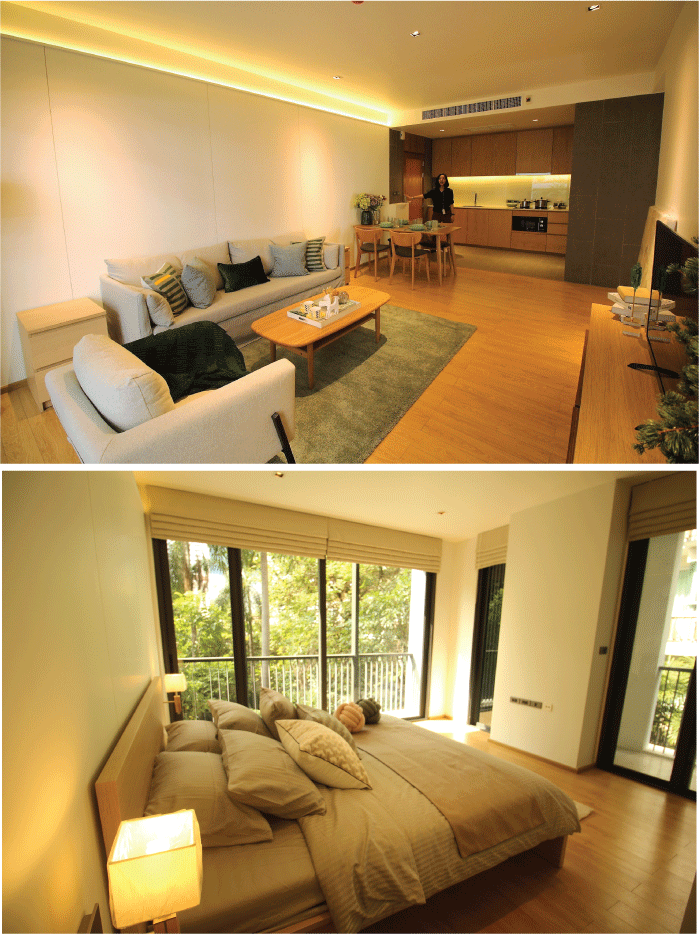 トンロー・ソイ16の Jitimont Residence は84㎡で部屋はとってもモダン