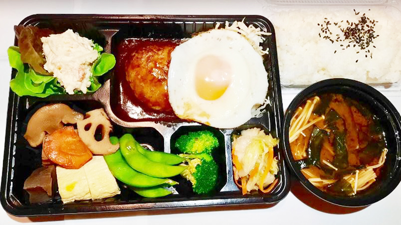日替わりおまかせ弁当のハンバーグの例